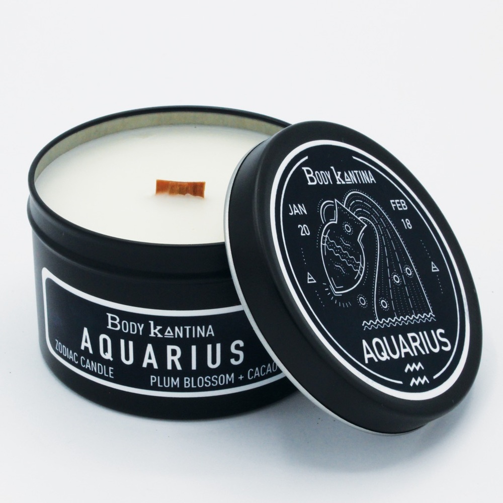 AQUARIUS ZODIAC CRYSTAL CANDLE